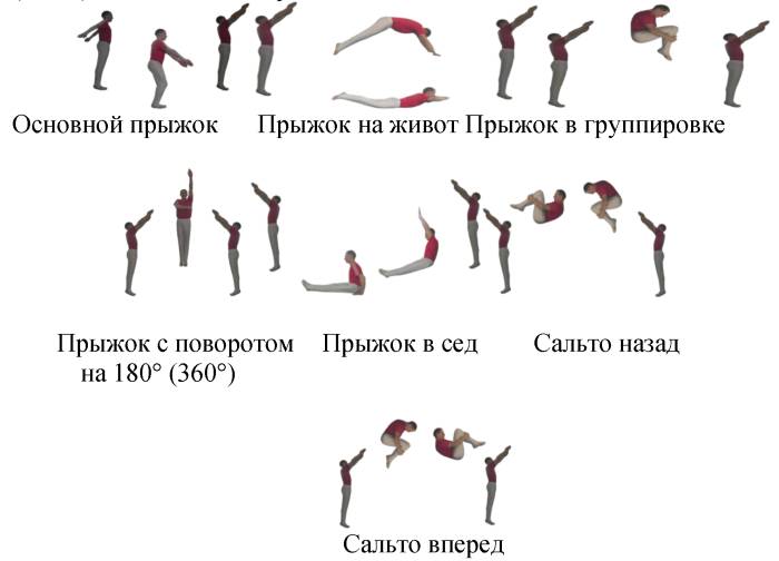 Виды прыжков на батуте